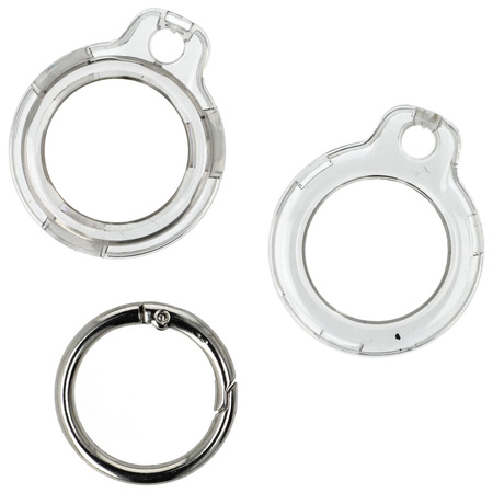 Etui Bizon Case Locator Keychain do Apple AirTag, przezroczysto-czarne