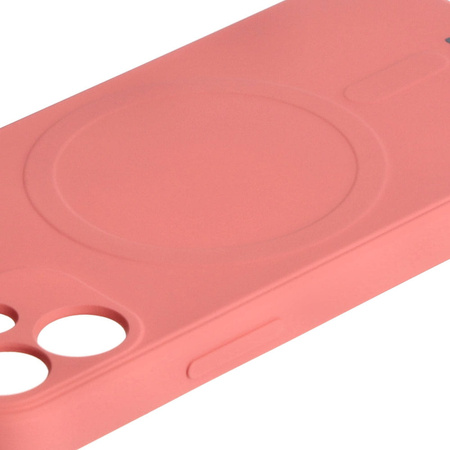 Etui Bizon Case Silicone Magnetic Sq do Apple iPhone 12 Mini, brudny róż