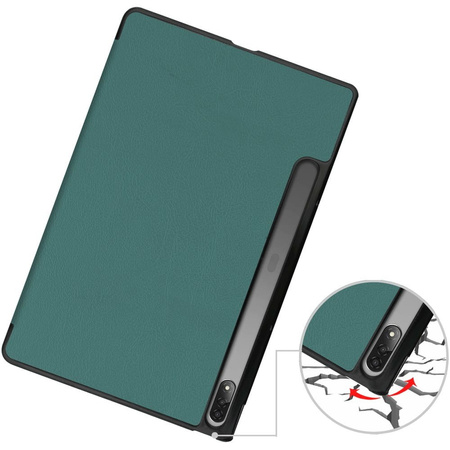 Etui Bizon Case Tab Croc do Lenovo Tab P12 Pro, ciemnozielone