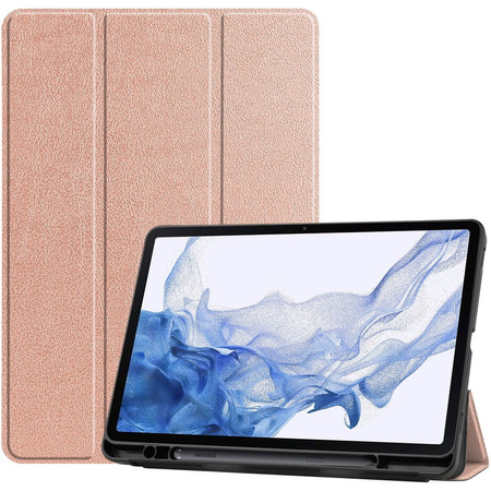 Etui Bizon Case Tab Lizard do Galaxy Tab S8 / S7, różowozłote