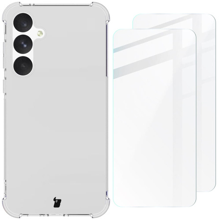 Etui + 2x szkło Bizon Case Clear Pack do Galaxy A55 5G, przezroczyste