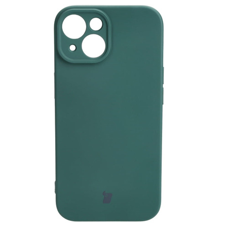 Etui Bizon Case Silicone do iPhone 15, ciemnozielone