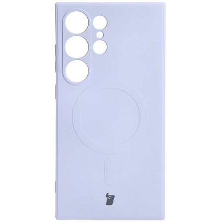 Etui Bizon Case Silicone Magnetic Sq do Galaxy S24 Ultra, jasnofioletowe