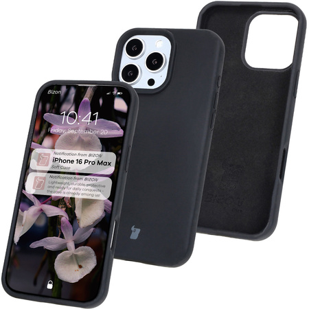 Silikonowe etui Bizon Soft Case do iPhone 16 Pro Max, czarne