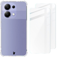 Etui + 2x szkło Bizon Case Clear Pack do Xiaomi Redmi Note 13 4G, przezroczyste