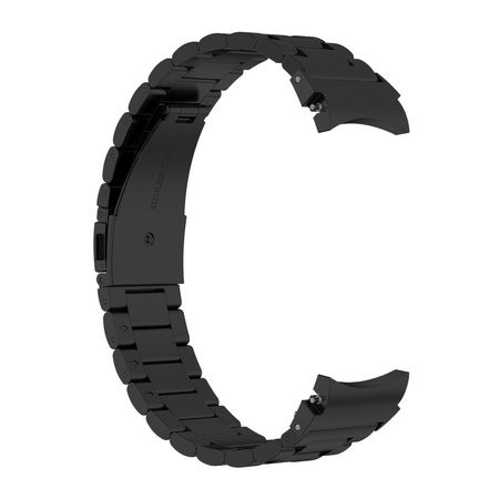 Pasek ze stali nierdzewnej Bizon Strap Watch Aura do Galaxy Watch FE/7/6/6 Classic/5/5 Pro/4/4 Classic, czarny