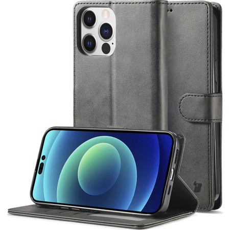 Etui Bizon Case Wallet do iPhone 14 Pro, czarne
