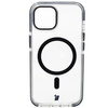 Etui z pierścieniem magnetycznym Bizon Case Marco do iPhone 15, przezroczyste z czarną ramką