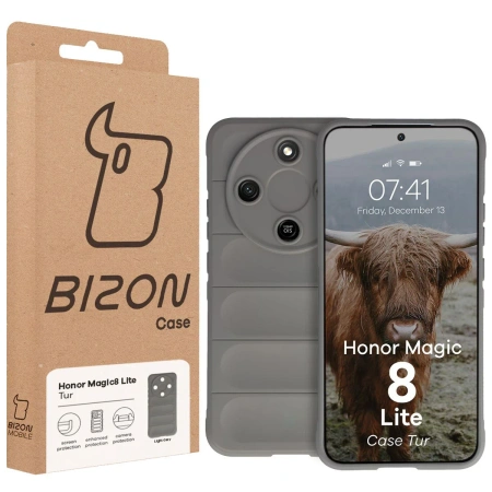 Pancerne etui Bizon Case Tur do Honor Magic8 Lite, jasnoszare