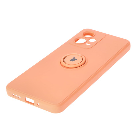 Etui Bizon Case Silicone Ring Sq do Xiaomi Redmi Note 12 5G/Poco X5, pomarańczowe