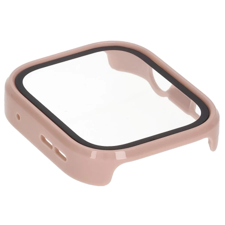 Etui ze szkłem do zegarka Bizon Case Watch Adamo do Huawei Watch Fit 4 Pro, różowe