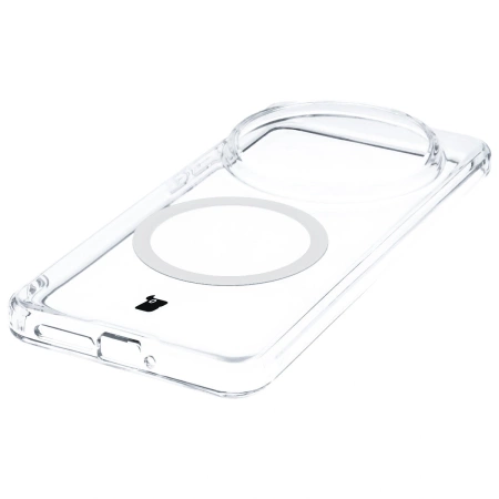 Etui z pierścieniem magnetycznym Bizon Case CrystalO do Xiaomi 15 Ultra, przezroczyste