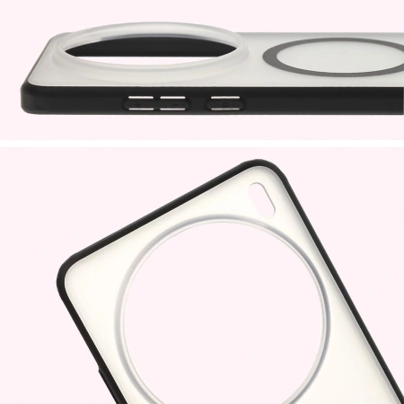 Etui z pierścieniem magnetycznym Bizon Case MatteO do Vivo X200 Pro, przydymione-czarne