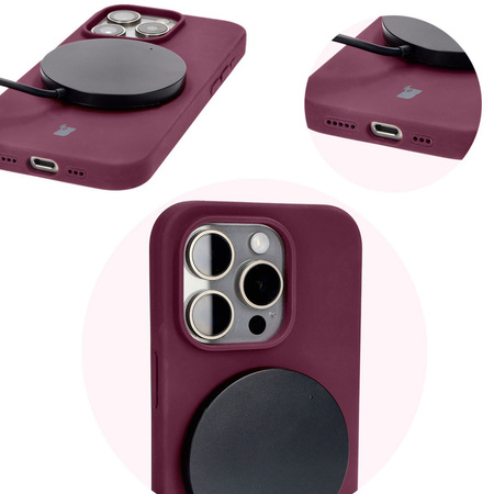 Etui silikonowe do iPhone 15 Pro Bizon Soft Case, ciemnofioletowe