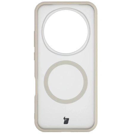 Etui z pierścieniem magnetycznym Bizon Case MatteO do Honor Magic8 Pro, przydymione-beżowe
