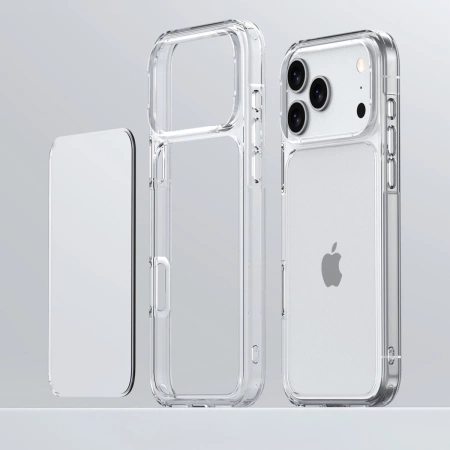 Etui Bizon Case Halo do iPhone 17 Pro Max, przezroczyste