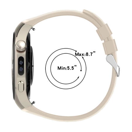 Silikonowy pasek Bizon Strap Watch Silicone T do Huawei Watch 5 42 mm, beżowy