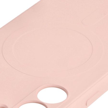 Etui Bizon Case Silicone Magnetic Sq do Galaxy S24 Plus, jasnoróżowe