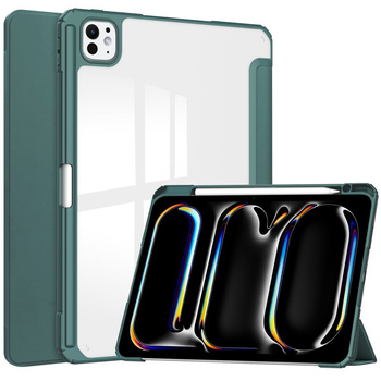 Etui Bizon Case Tab Clear Matt do iPad Pro 11" 2025 / 2024, ciemnozielone