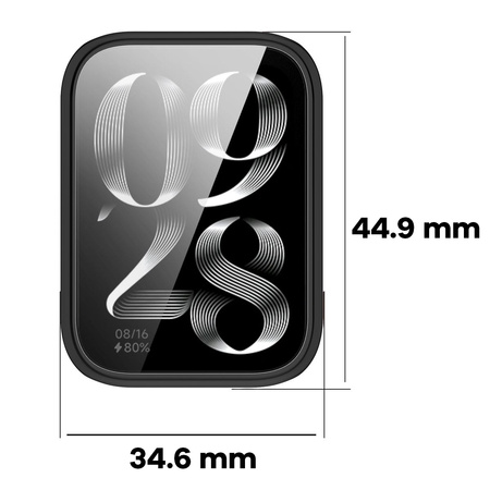 Etui z osłoną ekranu Bizon Case Watch Felipe do Xiaomi Mi Smart Band 9 Pro, czarne