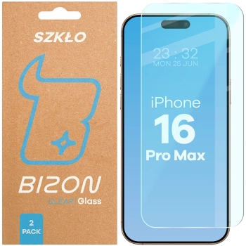 Szkło hartowane Bizon Glass Clear Duo do iPhone 16 Pro Max, 2 sztuki