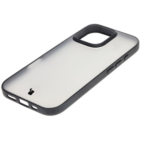 Etui Bizon Case Angelo do iPhone 16 Pro, przydymione z czarną ramką