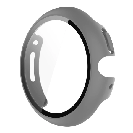 Etui ze szkłem do zegarka Bizon Case Watch Adamo do Google Pixel Watch 4 41 mm, matowe szare