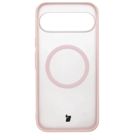 Etui z pierścieniem magnetycznym Bizon Case MatteO do Pixel 10 Pro XL, przydymione-różowe