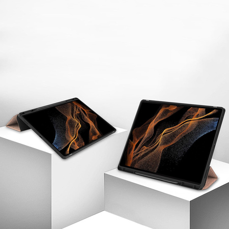 Etui Bizon Case Tab Lizard do Samsung Galaxy Tab S10 Ultra / S9 Ultra, różowozłote