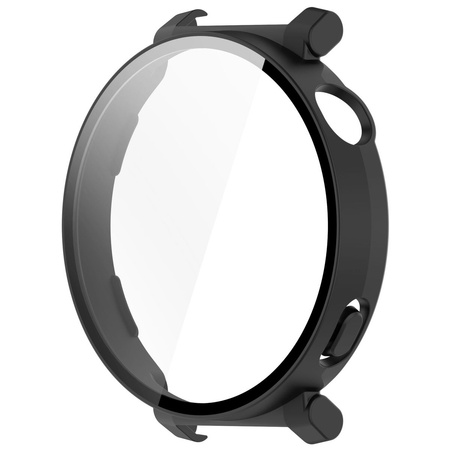 Etui ze szkłem do zegarka Bizon Case Watch Adamo do Huawei Watch GT 5 Pro 42 mm, czarne matowe