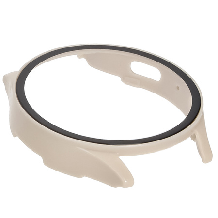 Etui ze szkłem do zegarka Bizon Case Watch Adamo do Galaxy Watch 7 40 mm, beżowe