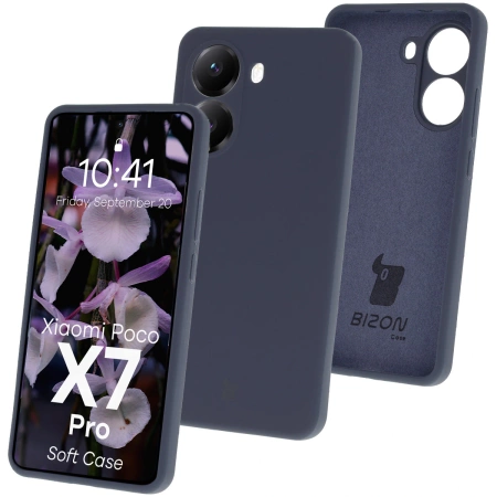 Silikonowe etui Bizon Soft Case do Xiaomi POCO X7 Pro, ciemnoniebieskie