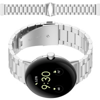 Pasek ze stali nierdzewnej Bizon Strap Watch Aura do Google Pixel Watch 4/3 45 mm, srebrny
