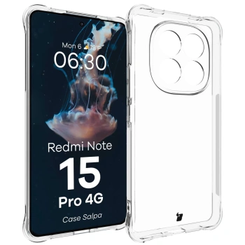 Elastyczne etui Bizon Case Salpa do Xiaomi Redmi Note 15 Pro 4G, przezroczyste