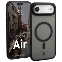 Etui z pierścieniem magnetycznym Bizon Case MatteO do iPhone Air, przydymione-czarne
