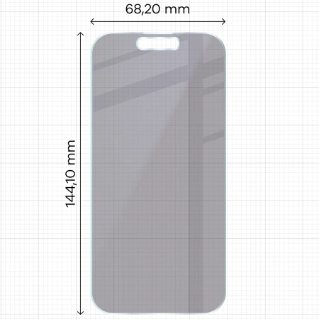 Prywatyzujące szkło hybrydowe Bizon Glass Mule Shadow do iPhone 15, matowe