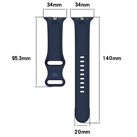 Pasek Bizon Strap Watch Silicone S do Apple Watch 44/45/46/49 mm, granatowy