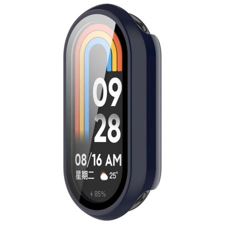 Etui ze szkłem do zegarka Bizon Case Watch Adamo do Xiaomi Smart Band 10, niebieskie