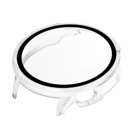 Etui ze szkłem do zegarka Bizon Case Watch Adamo do OnePlus Watch 3 43 mm, przeźroczyste