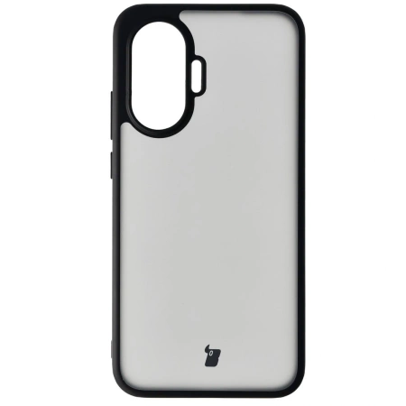 Etui Bizon Case Angelo do Xiaomi POCO F7, przydymione z czarną ramką