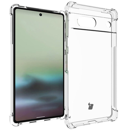 Etui + 2x szkło + obiektyw Bizon Case Clear Pack do Google Pixel 7A, przezroczyste