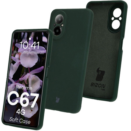 Silikonowe etui Bizon Soft Case do Realme C67 4G, ciemnozielone