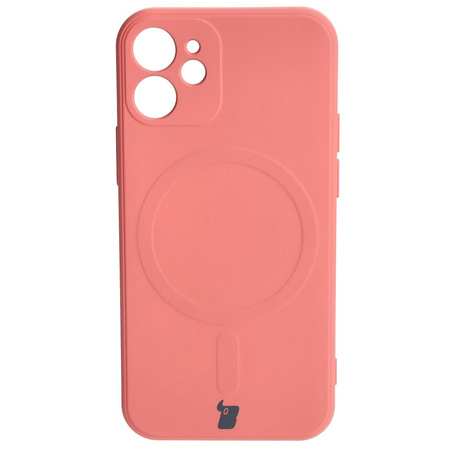 Etui Bizon Case Silicone Magnetic Sq do Apple iPhone 12 Mini, brudny róż