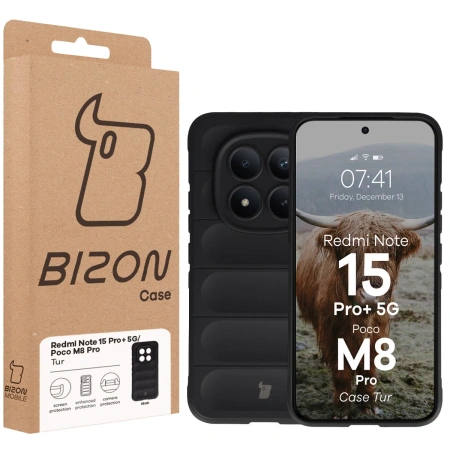 Pancerne etui Bizon Case Tur do Xiaomi Redmi Note 15 Pro Plus 5G / POCO M8 Pro 5G, czarne