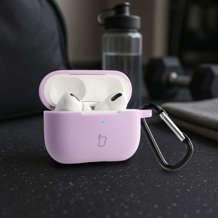Silikonowe etui z karabińczykiem Bizon Case Headphone Silicone do AirPods 4, jasnozielone