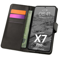 Etui z klapką Bizon Case Pocket do Xiaomi Poco X7 Pro, czarne