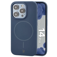 Silikonowe etui z pierścieniem magnetycznym Bizon Soft Case Magnetic do iPhone 14 Pro, granatowe