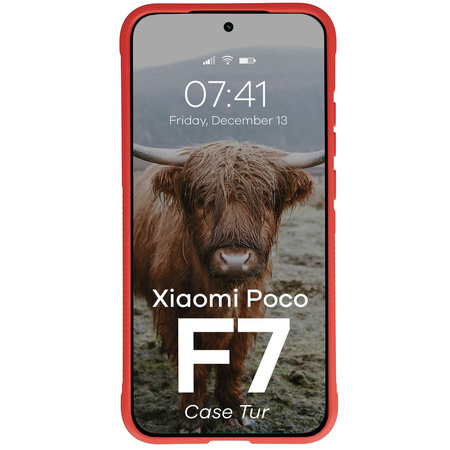 Pancerne etui Bizon Case Tur do Xiaomi POCO F7, czerwone