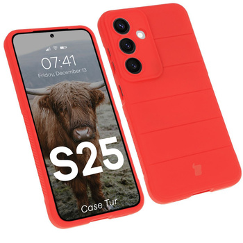 Pancerne etui Bizon Case Tur do Galaxy S25, czerwone