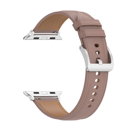 Skórzany pasek Bizon Strap Watch Casual do Apple Watch 44/45/46/49 mm, różowy